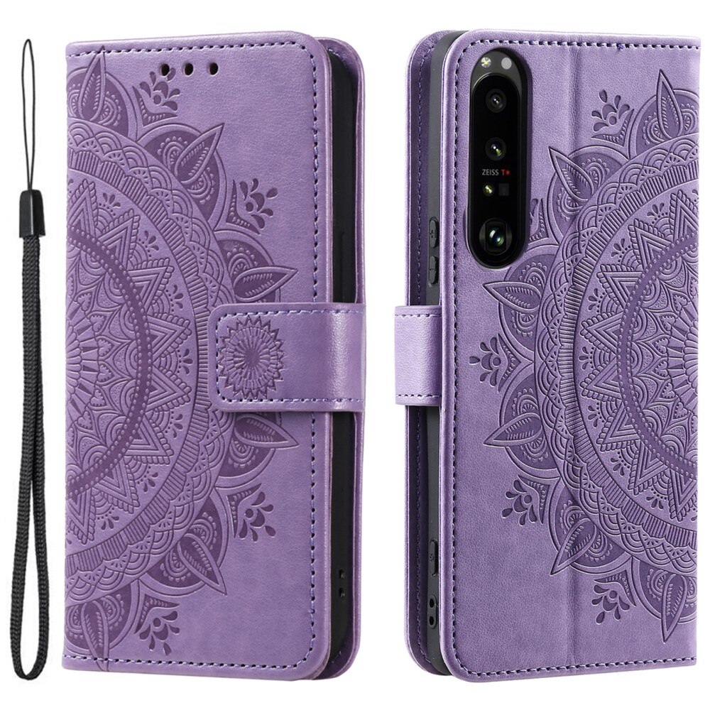 Sony Xperia 1 V Handytasche Mandala lila