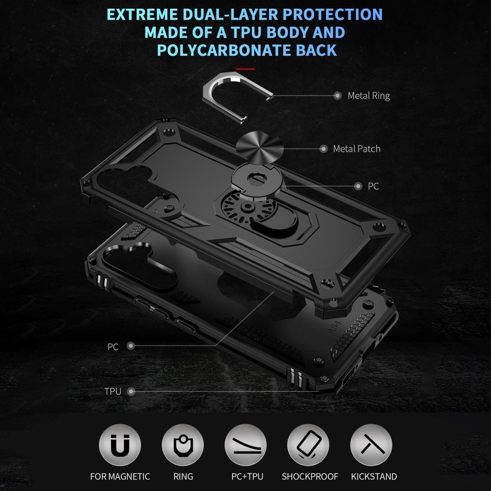 Samsung Galaxy A54 Hybrid-Hülle Tech Ring schwarz