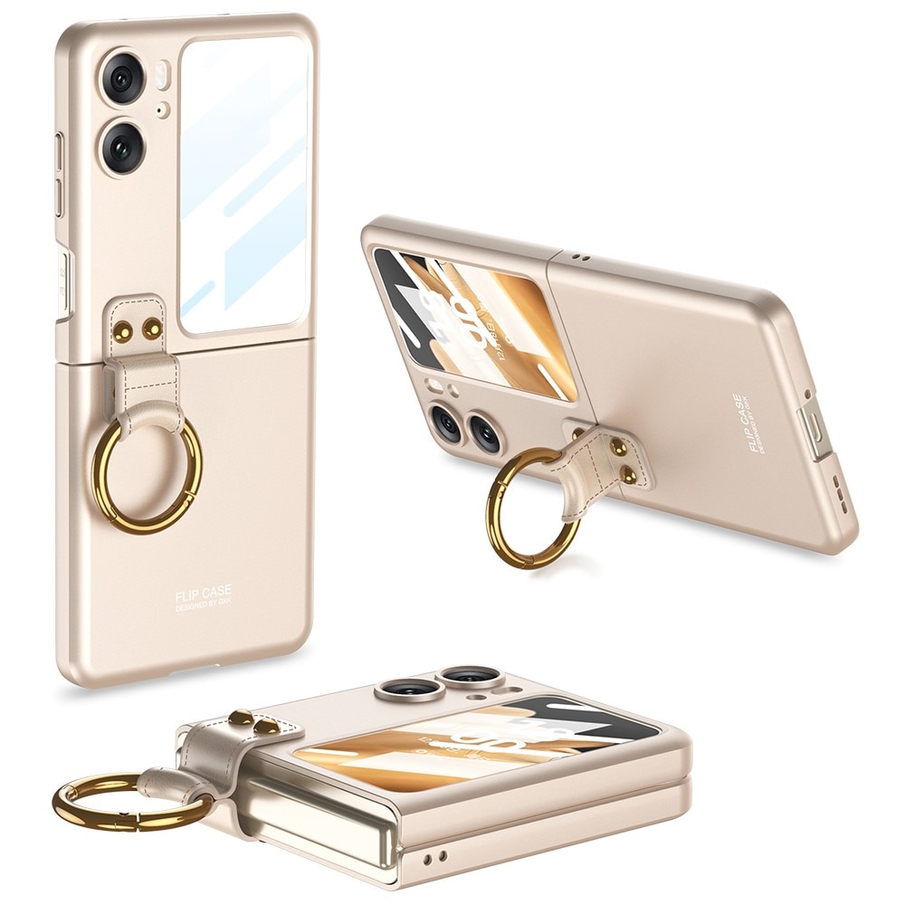 Oppo Find N2 Flip Hülle Ringhalter Champagner Gold