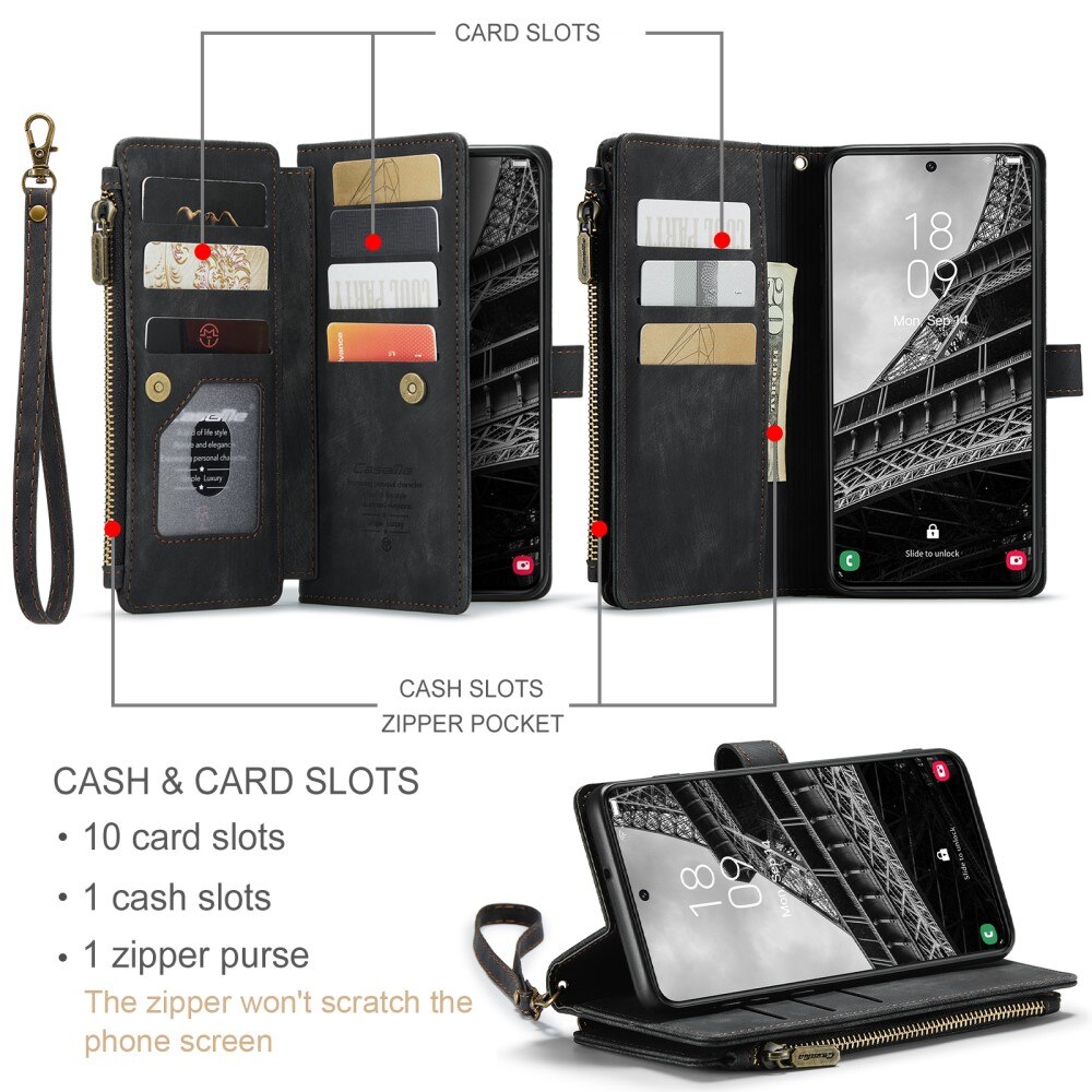 Zipper Portemonnaie-Hülle Samsung Galaxy S23 Schwarz