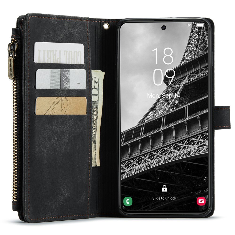 Zipper Portemonnaie-Hülle Samsung Galaxy S23 Schwarz