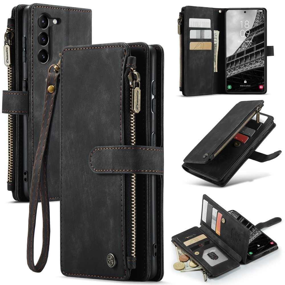 Zipper Portemonnaie-Hülle Samsung Galaxy S23 Plus Schwarz