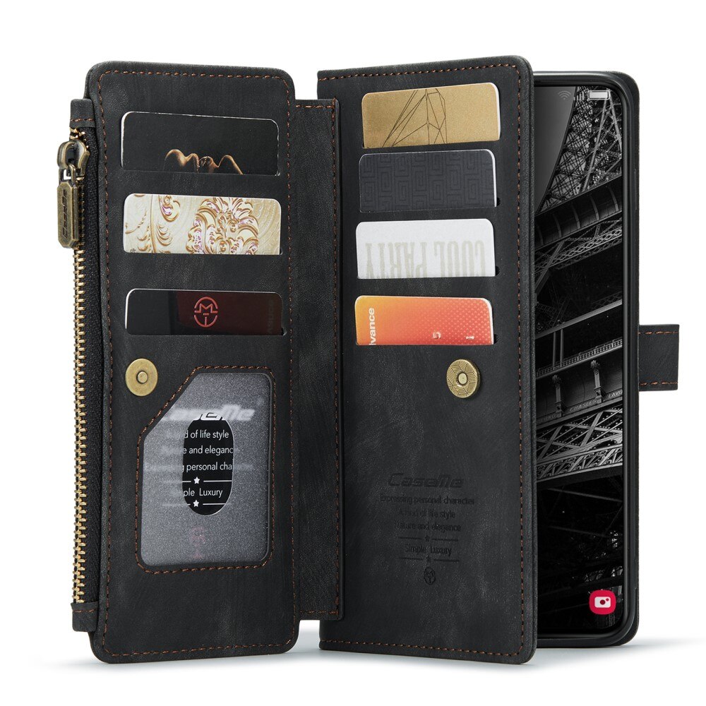 Zipper Portemonnaie-Hülle Samsung Galaxy S23 Plus Schwarz