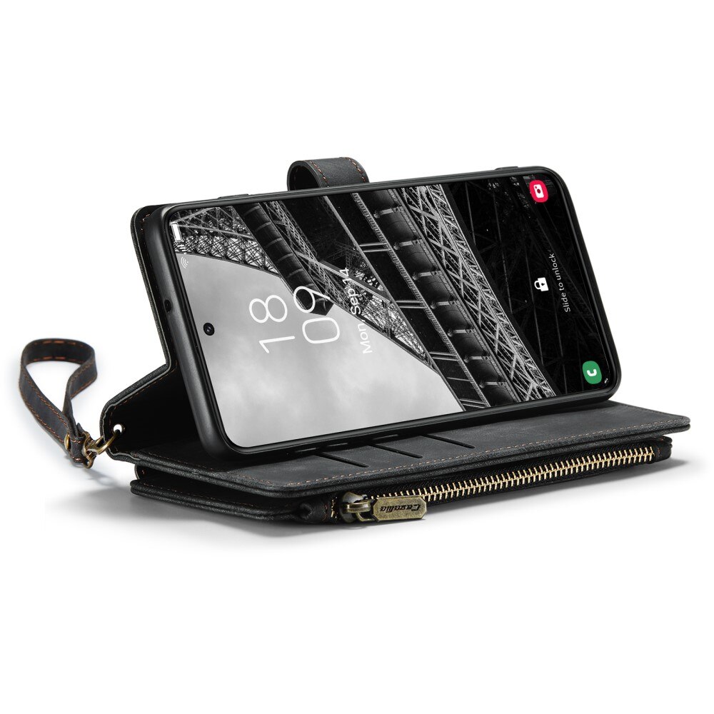 Zipper Portemonnaie-Hülle Samsung Galaxy S23 Plus Schwarz