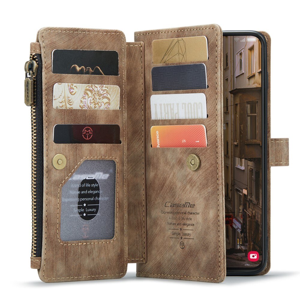 Zipper Portemonnaie-Hülle Samsung Galaxy S23 Plus Braun