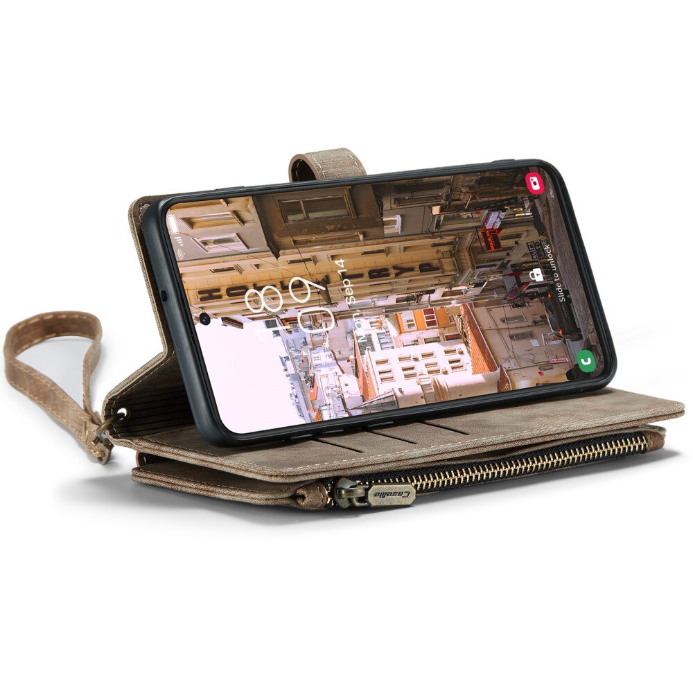 Zipper Portemonnaie-Hülle Samsung Galaxy S23 Plus Braun