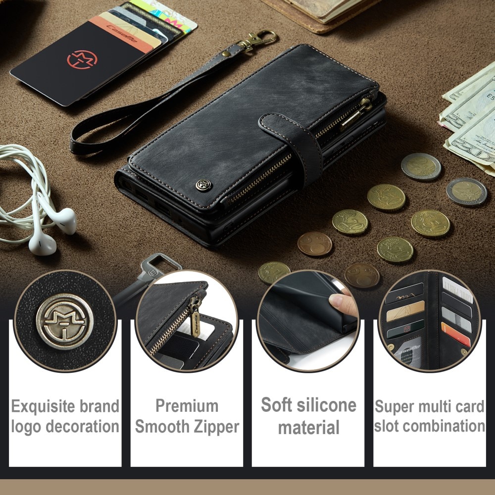 Zipper Portemonnaie-Hülle Samsung Galaxy S23 Ultra schwarz
