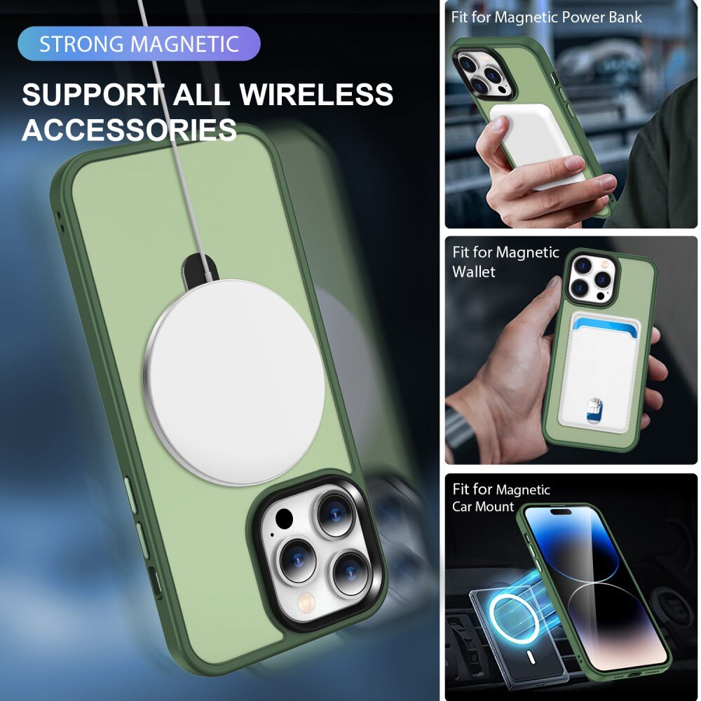 iPhone 14 Pro Max Hybrid-Hülle MagSafe Ring Grün