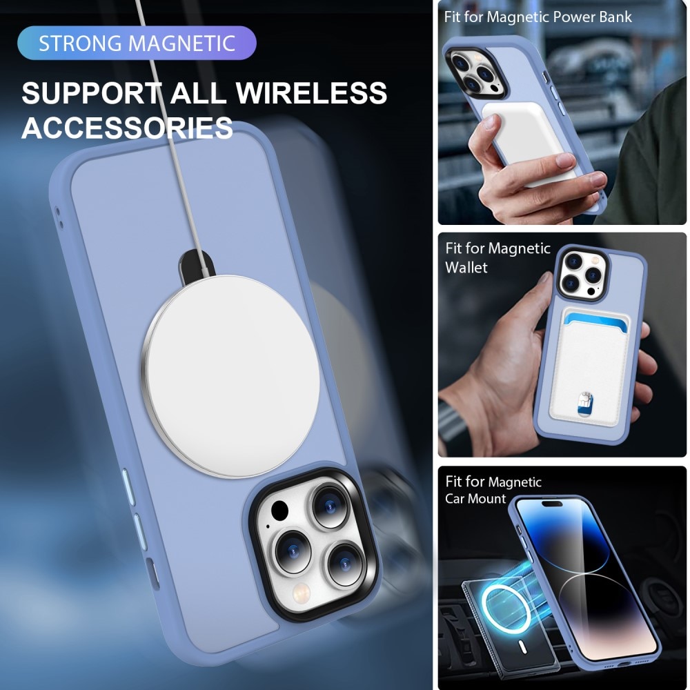 iPhone 14 Pro Max Hybrid-Hülle MagSafe Ring Blau