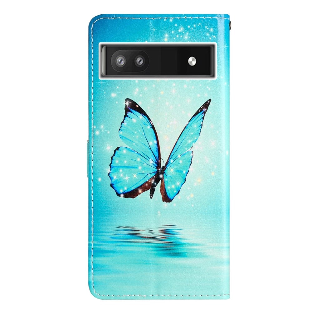 Google Pixel 6a Handytasche blaue Schmetterlinge