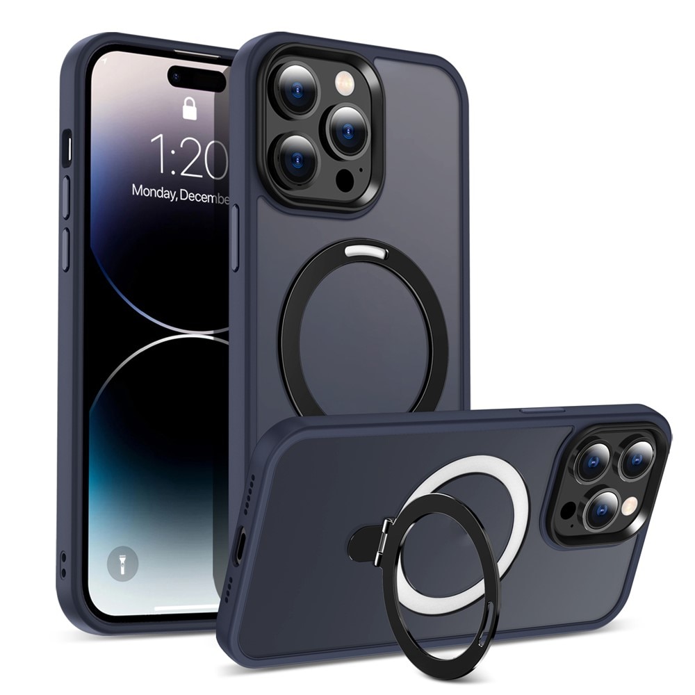 iPhone 15 Pro Max Hybrid-Hülle Magnetic Ring Blau