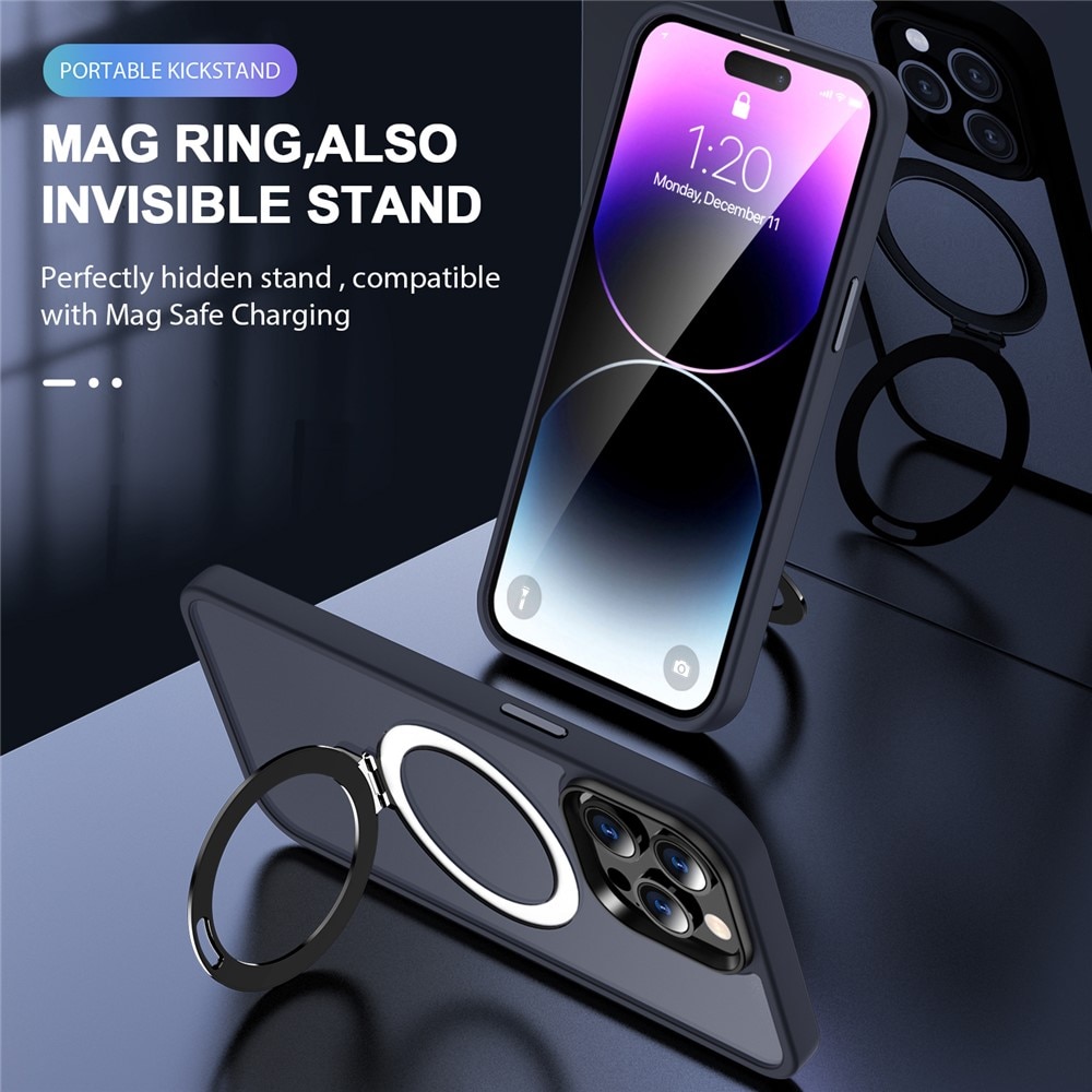 iPhone 15 Pro Max Hybrid-Hülle Magnetic Ring Blau