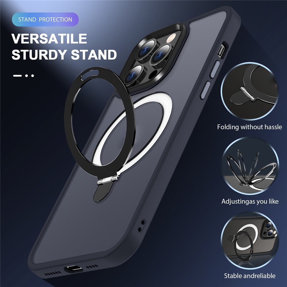 iPhone 15 Pro Max Hybrid-Hülle Magnetic Ring Blau