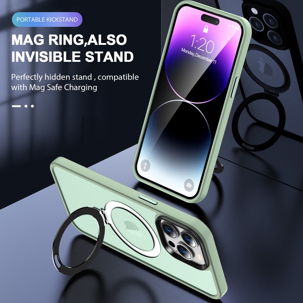 iPhone 15 Pro Hybrid-Hülle MagSafe Ring hellgrün