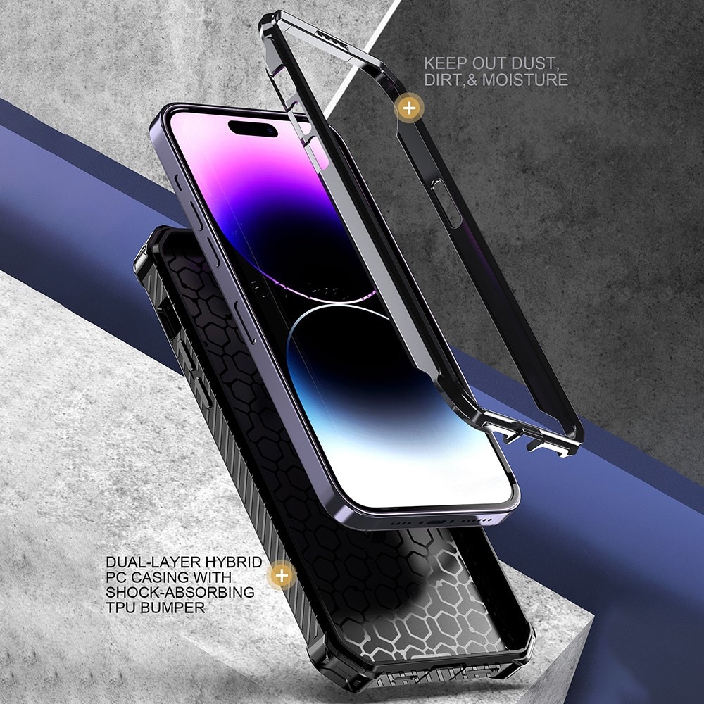 iPhone 14 Pro Hybrid-Hülle Tech MagSafe Ring schwarz