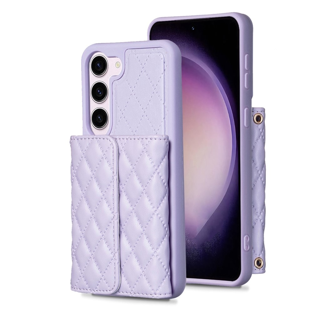 Quilted Portemonnaie-Hülle für Samsung Galaxy S23 lila