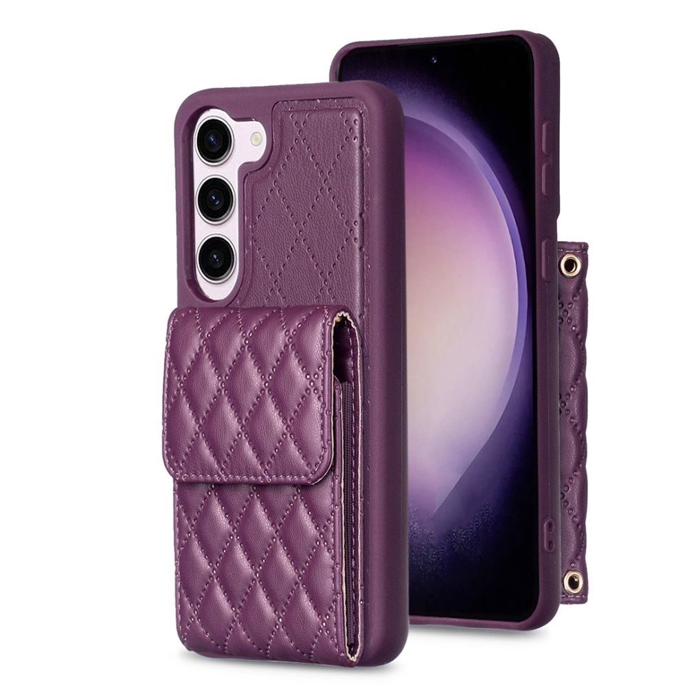 Quilted Portemonnaie-Hülle für Samsung Galaxy S23 burgund