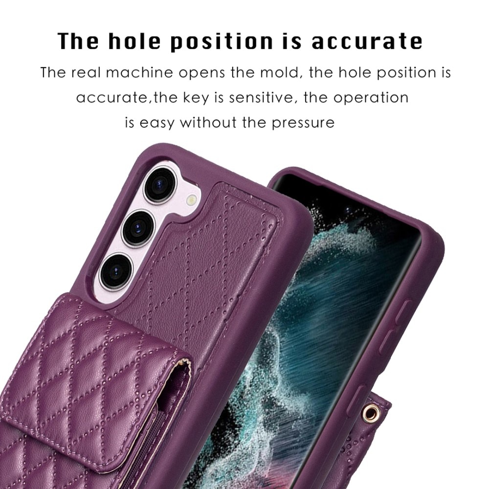 Quilted Portemonnaie-Hülle für Samsung Galaxy S23 burgund
