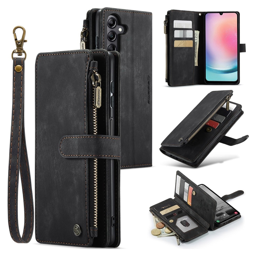 Zipper Portemonnaie-Hülle Samsung Galaxy A24 schwarz