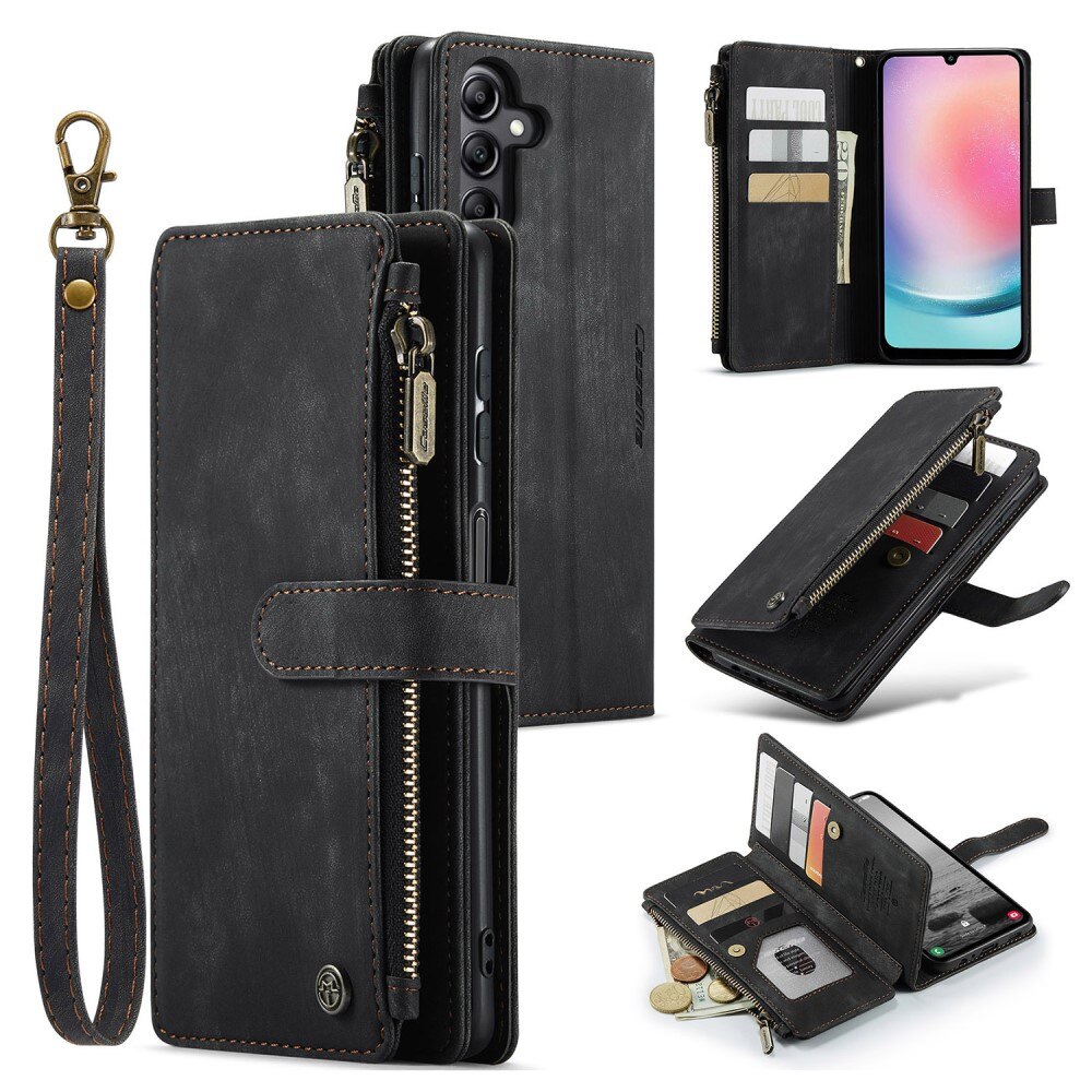 Zipper Portemonnaie-Hülle Samsung Galaxy A54 Schwarz