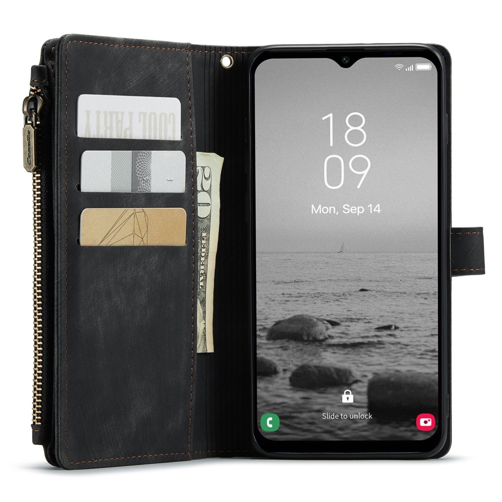 Zipper Portemonnaie-Hülle Samsung Galaxy A24 schwarz