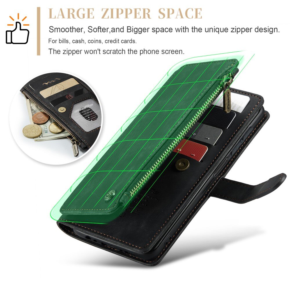 Zipper Portemonnaie-Hülle Samsung Galaxy A54 Schwarz