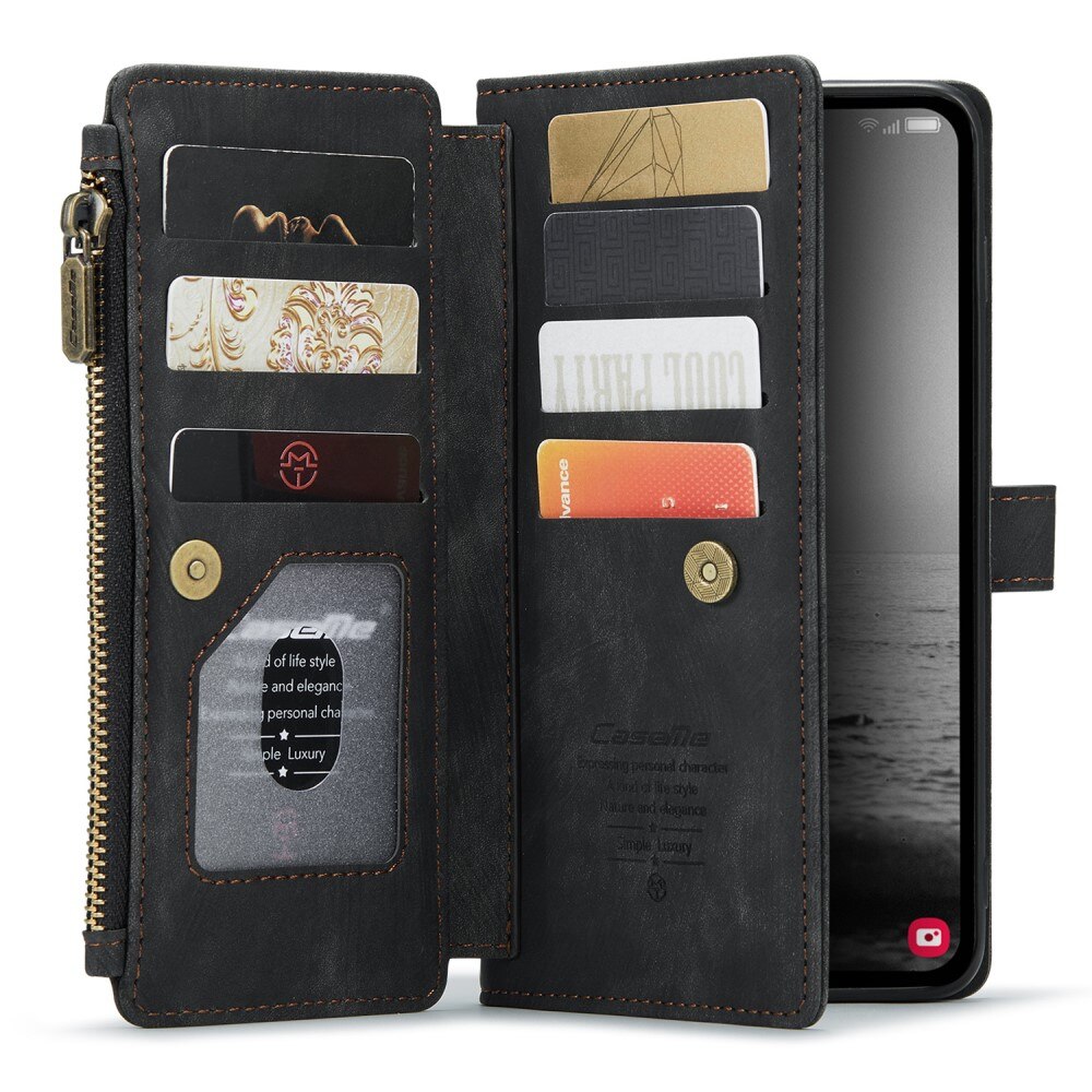 Zipper Portemonnaie-Hülle Samsung Galaxy A54 Schwarz