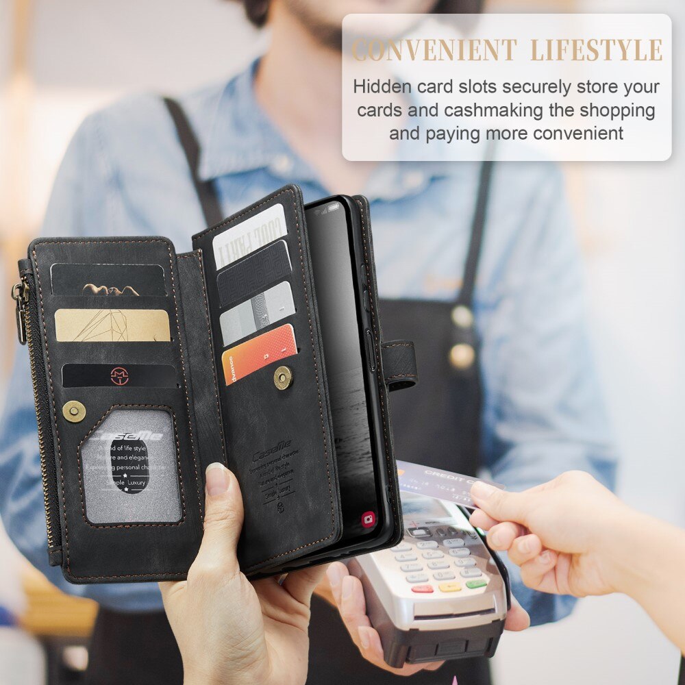 Zipper Portemonnaie-Hülle Samsung Galaxy A54 Schwarz