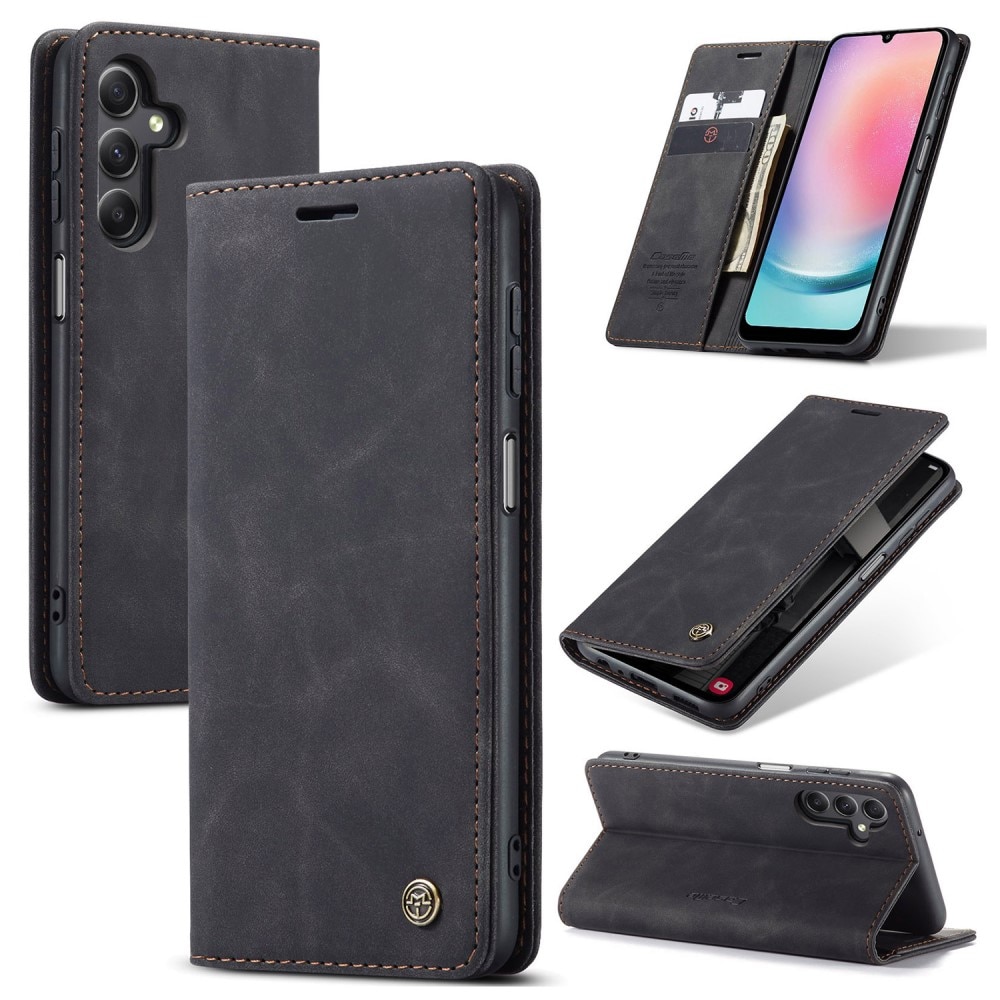 Slim Portemonnaie-Hülle Samsung Galaxy A24 Schwarz