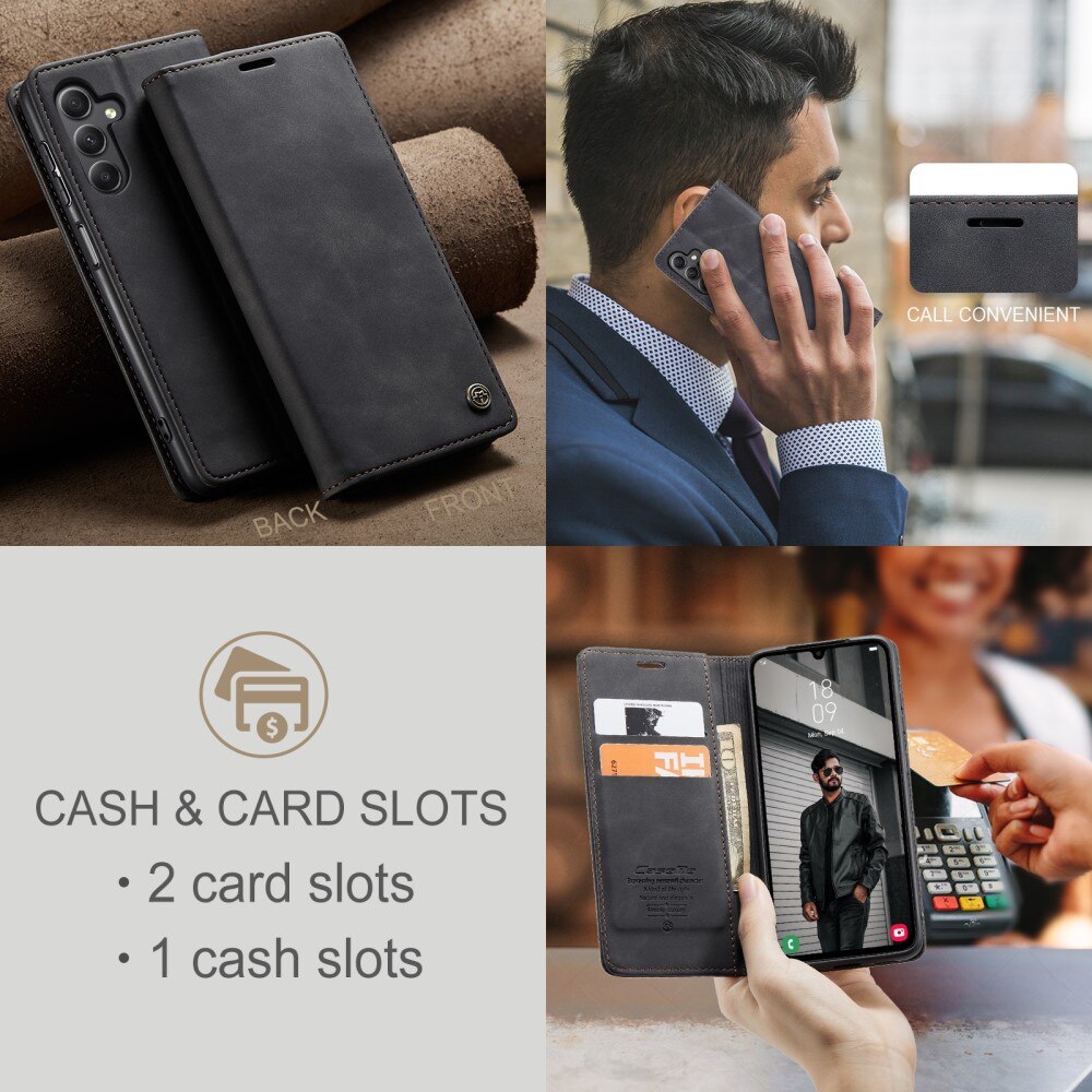Slim Portemonnaie-Hülle Samsung Galaxy A24 Schwarz