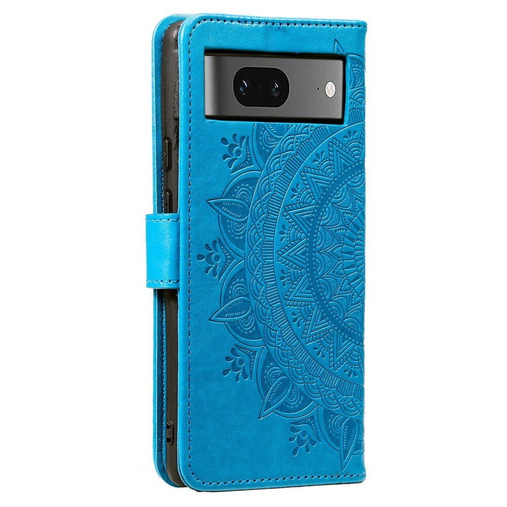 Google Pixel 8 Handytasche Mandala blau