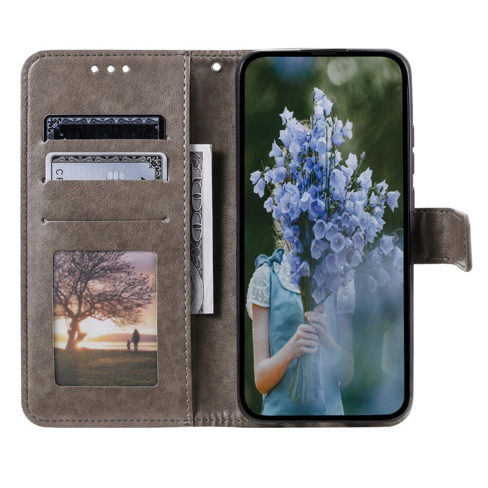 Google Pixel 8 Handytasche Mandala grau