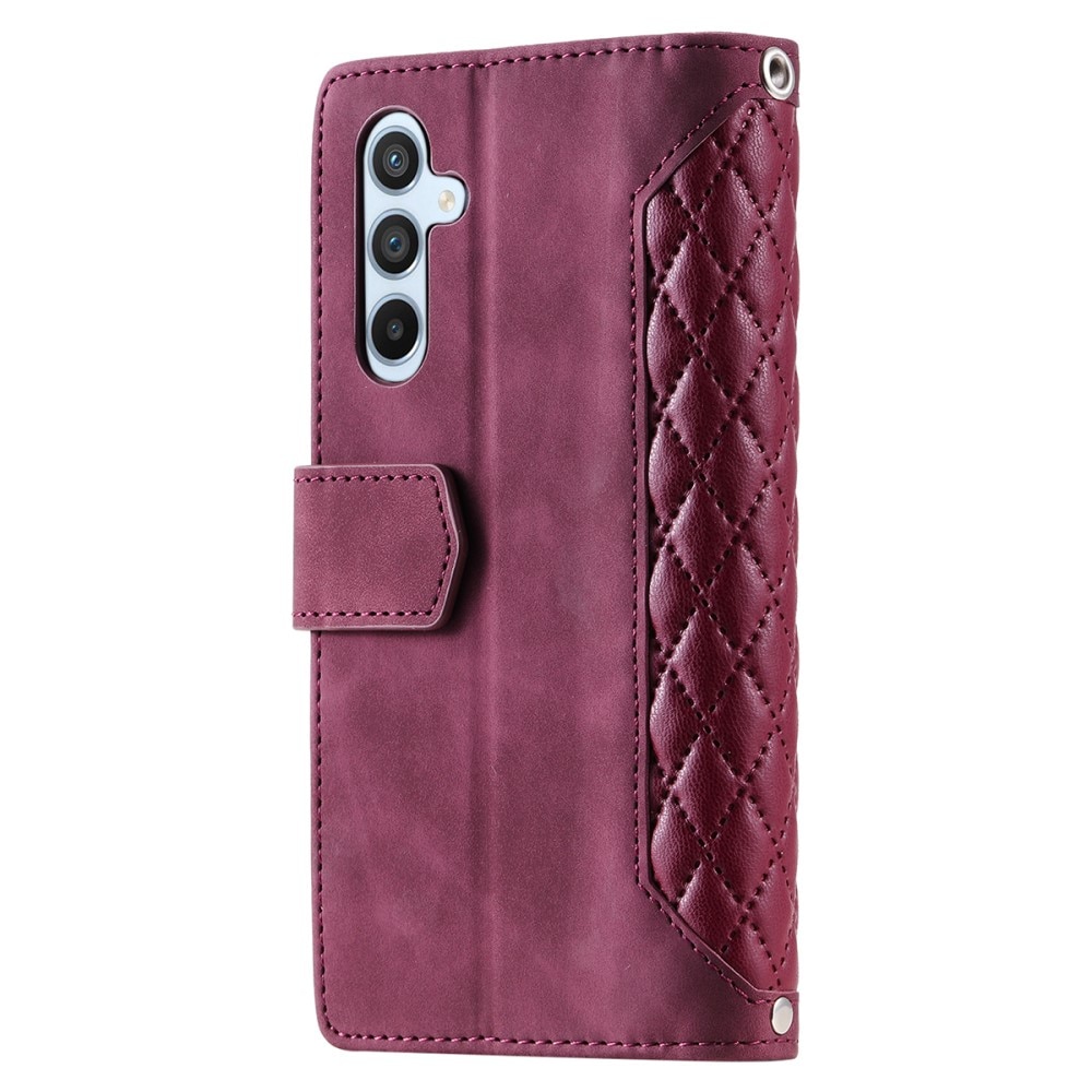 Samsung Galaxy A54 Brieftasche Hülle Quilted rot