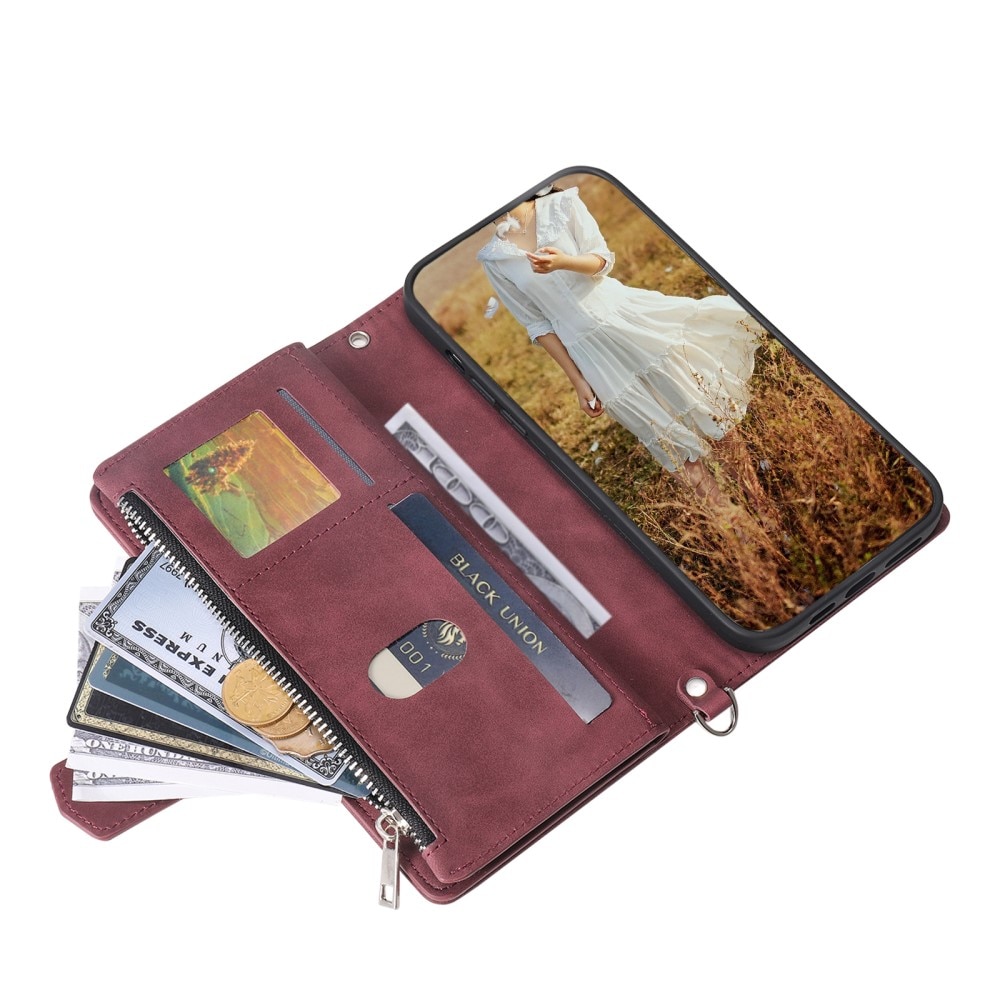 Samsung Galaxy A54 Brieftasche Hülle Quilted Rot