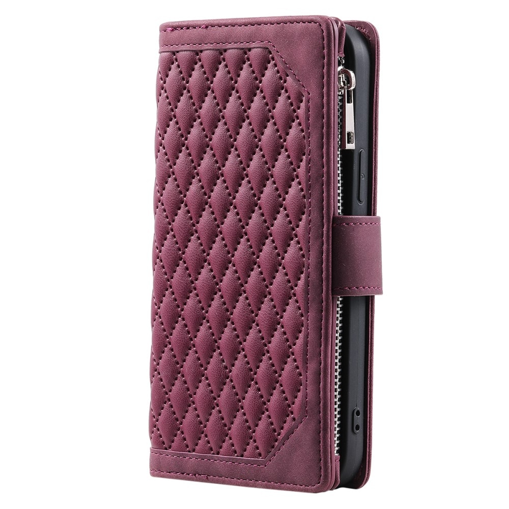 Samsung Galaxy A54 Brieftasche Hülle Quilted rot