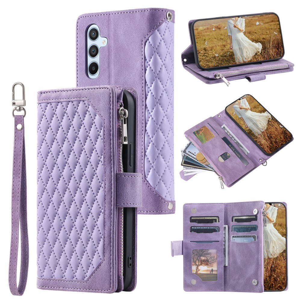 Samsung Galaxy A54 Brieftasche Hülle Quilted lila