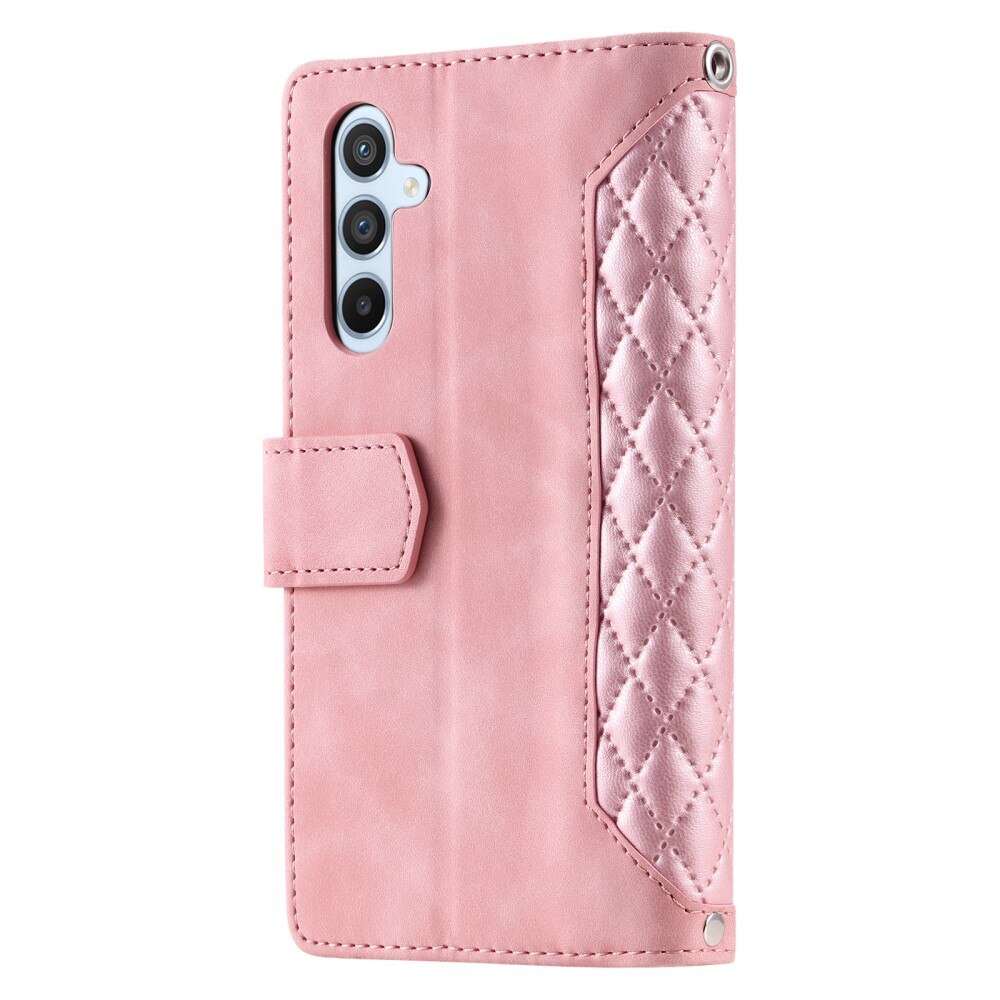 Samsung Galaxy A14 Brieftasche Hülle Quilted Rosa
