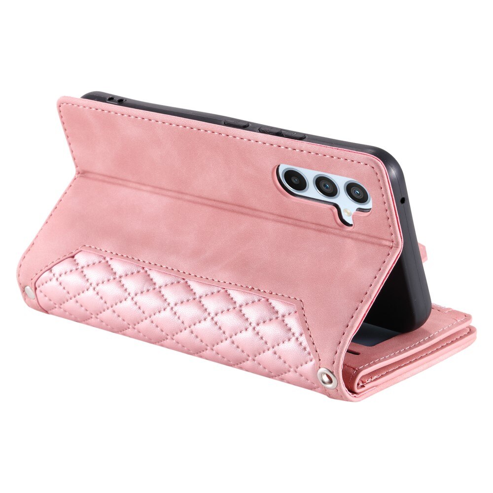Samsung Galaxy A14 Brieftasche Hülle Quilted Rosa