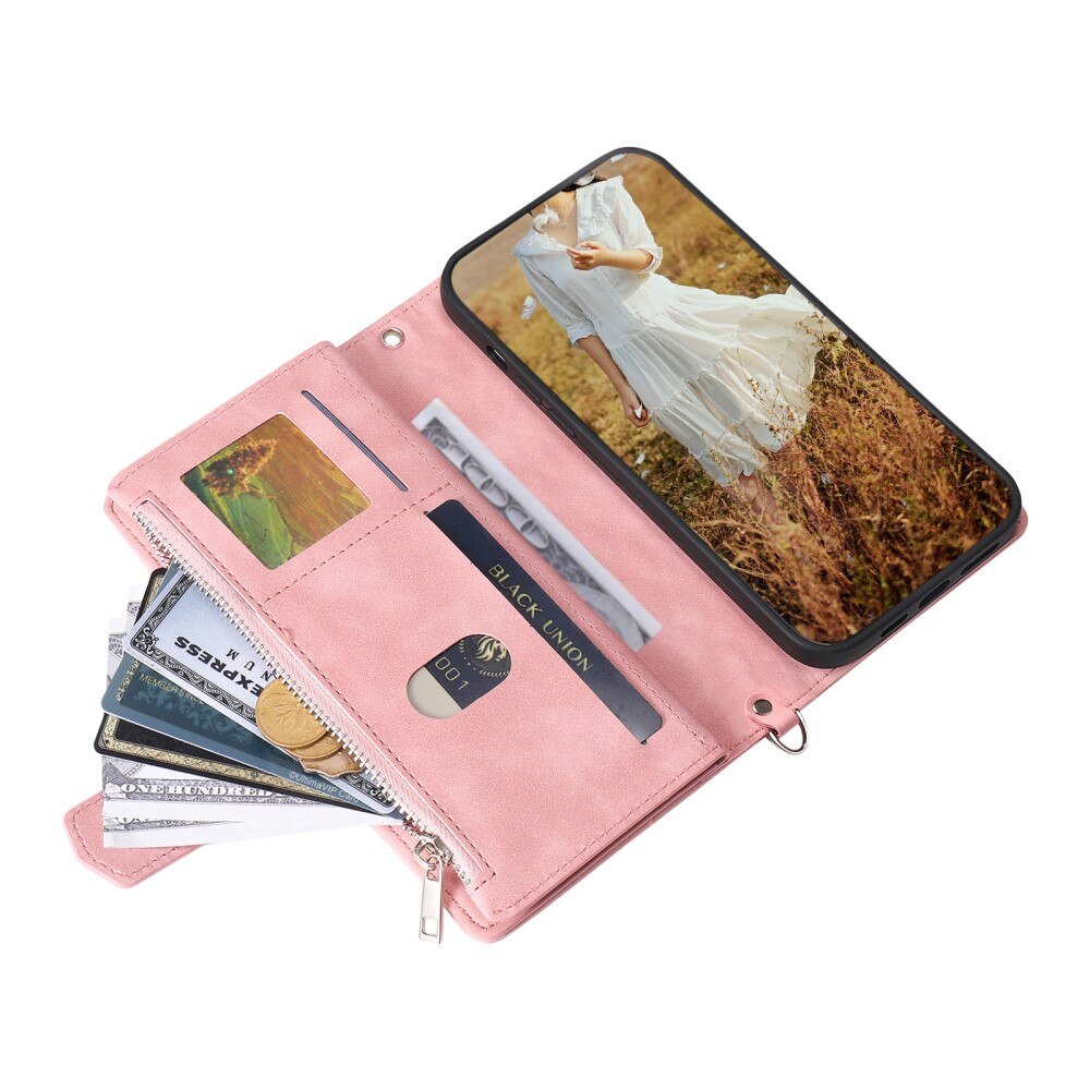 Samsung Galaxy A14 Brieftasche Hülle Quilted Rosa