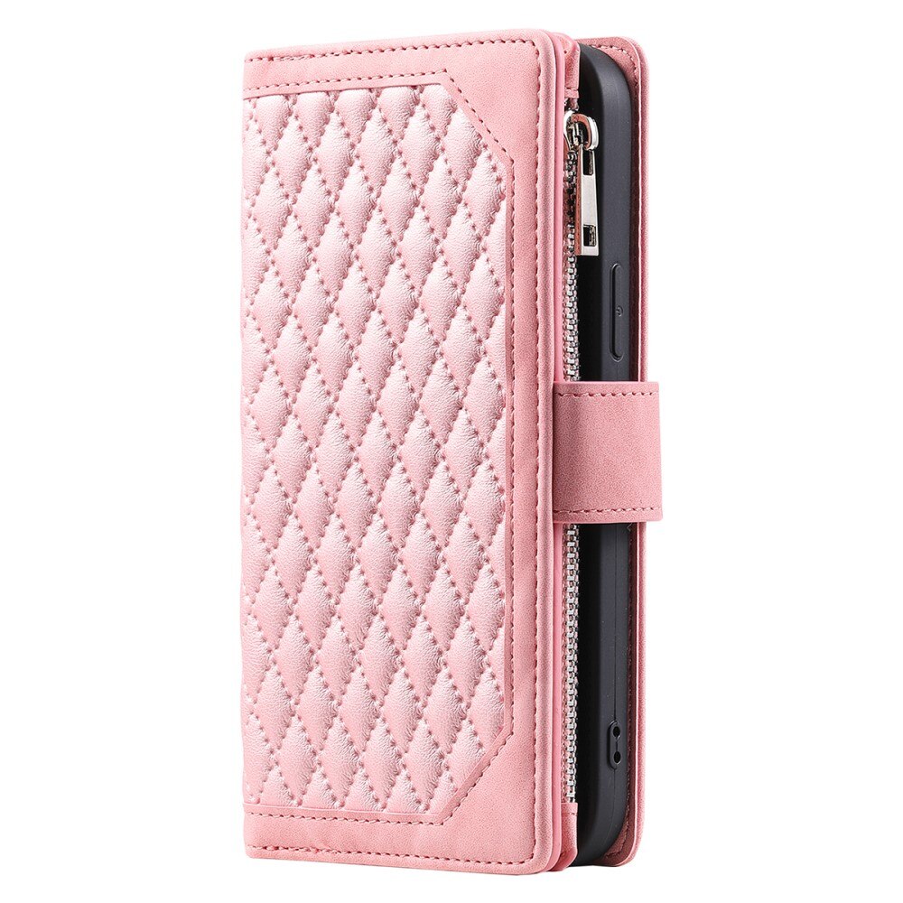 Samsung Galaxy A14 Brieftasche Hülle Quilted rosa