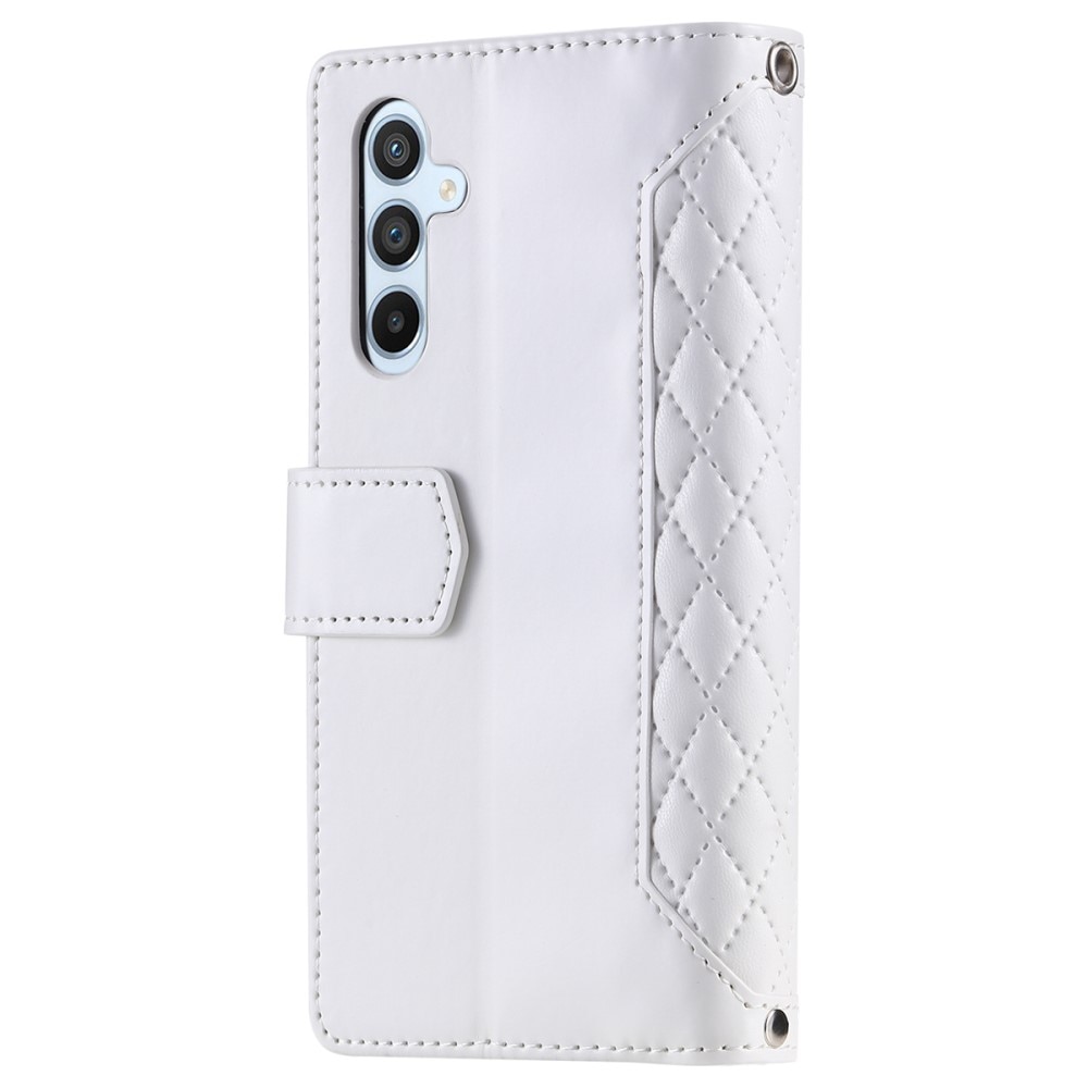 Samsung Galaxy A14 Brieftasche Hülle Quilted Weiß