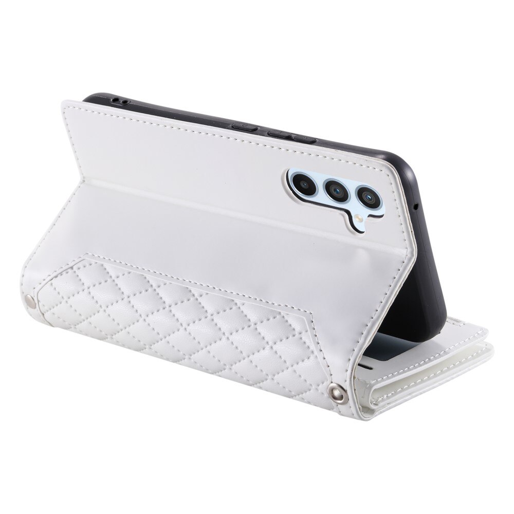 Samsung Galaxy A14 Brieftasche Hülle Quilted Weiß