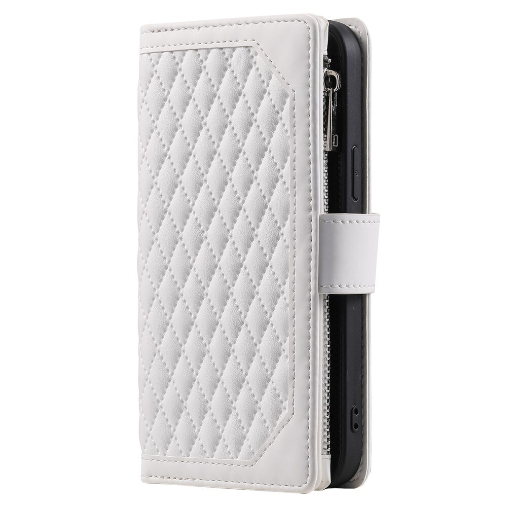 Samsung Galaxy A14 Brieftasche Hülle Quilted Weiß