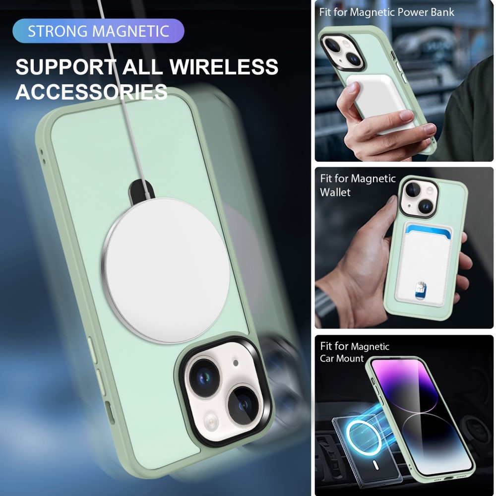iPhone 14 Hybrid-Hülle Magnetic Ring Grün