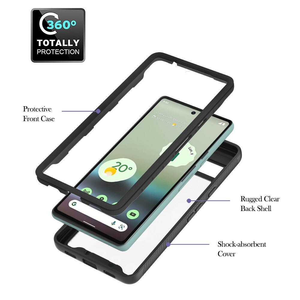 Google Pixel 7a Full Cover Hülle Schwarz