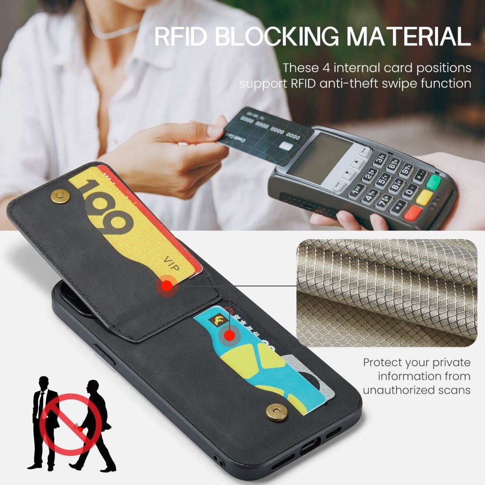 RFID-geschützte Multi-slot Hülle iPhone 13 Pro schwarz