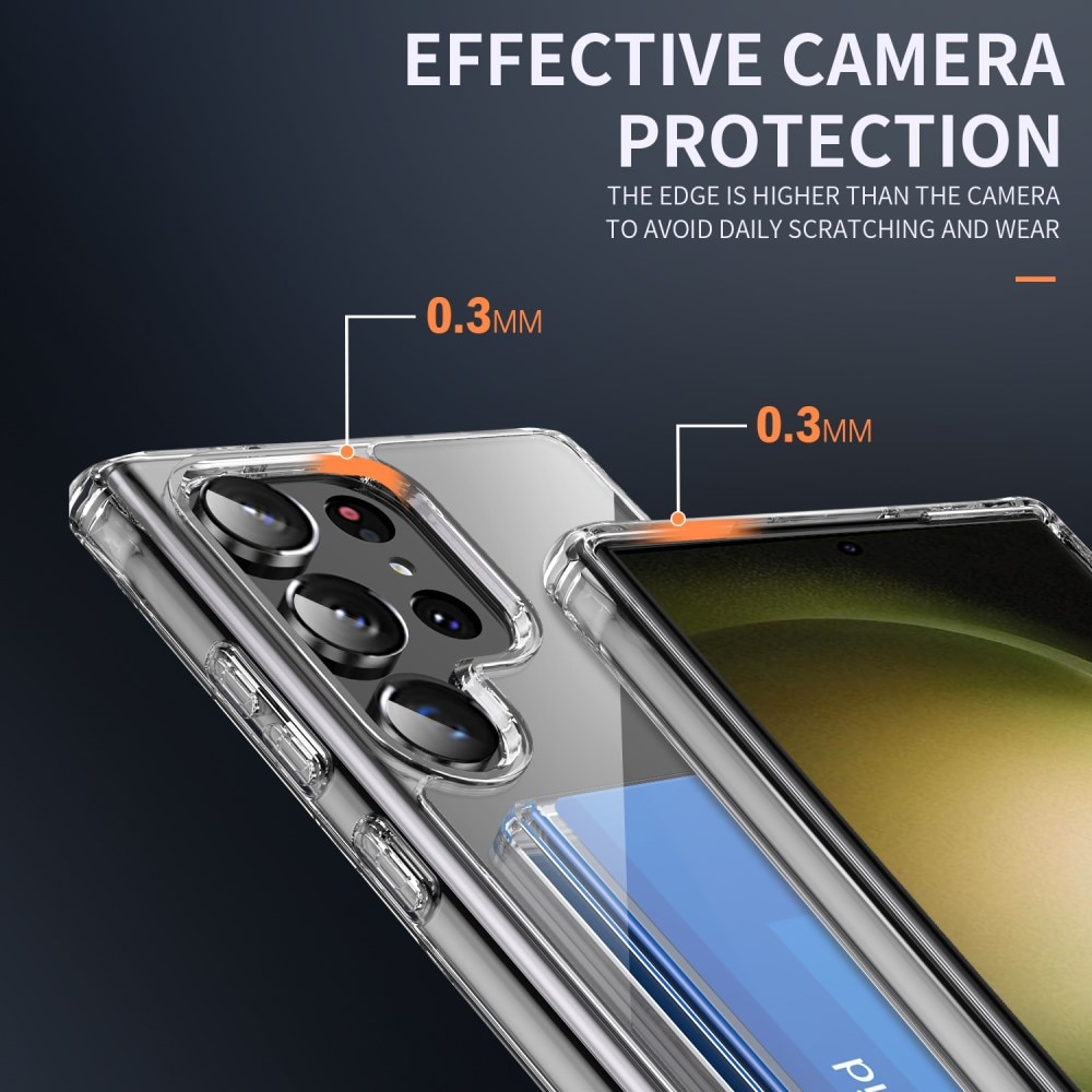 Hybrid-Hülle mit Kartenhalter Samsung Galaxy S23 Ultra transparent