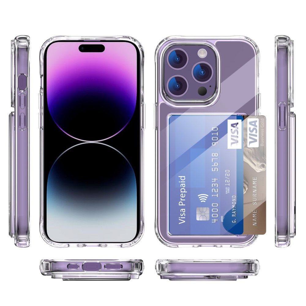 Hybrid-Hülle mit Kartenhalter iPhone 14 Pro Max transparent