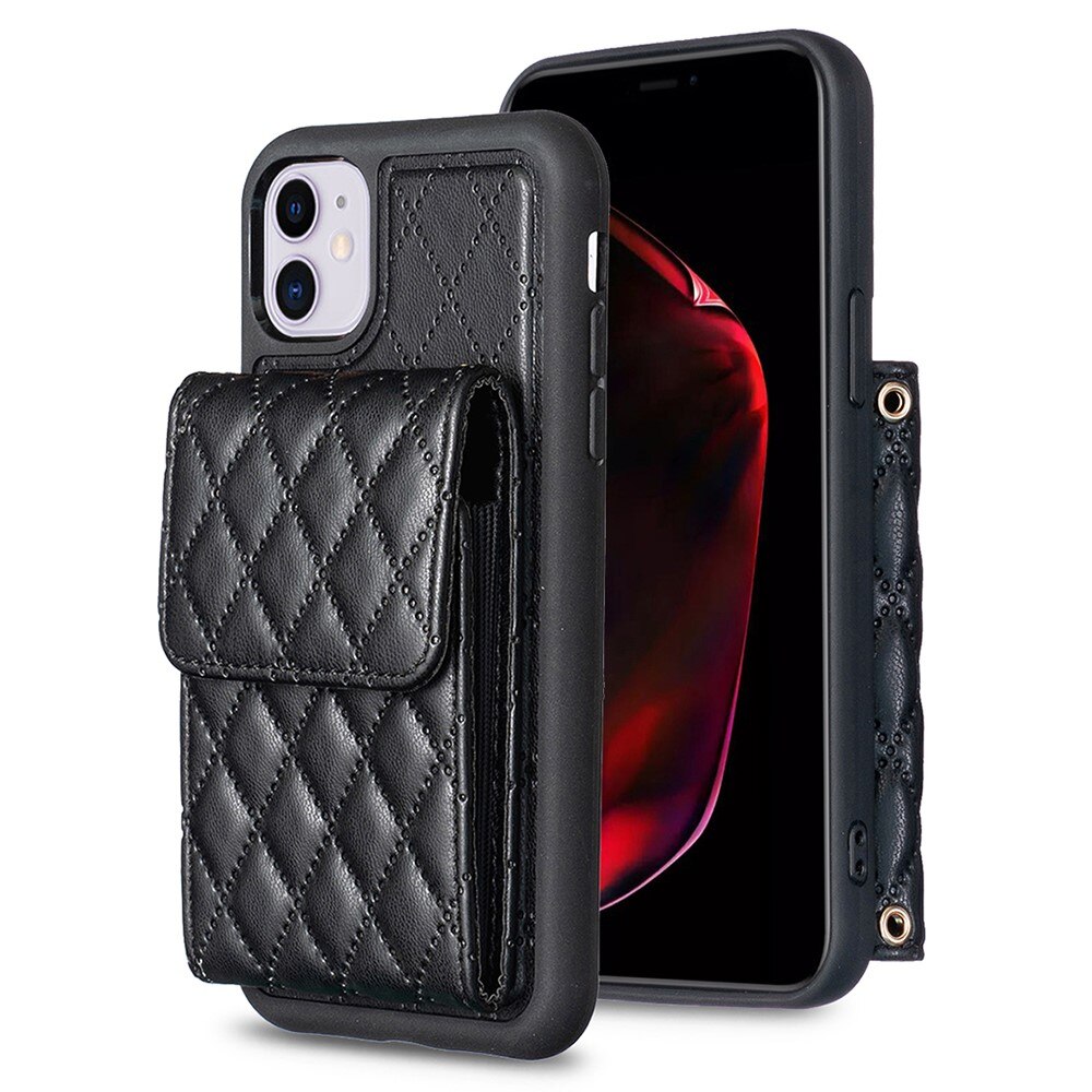 Quilted Portemonnaie-Hülle für iPhone 11 schwarz