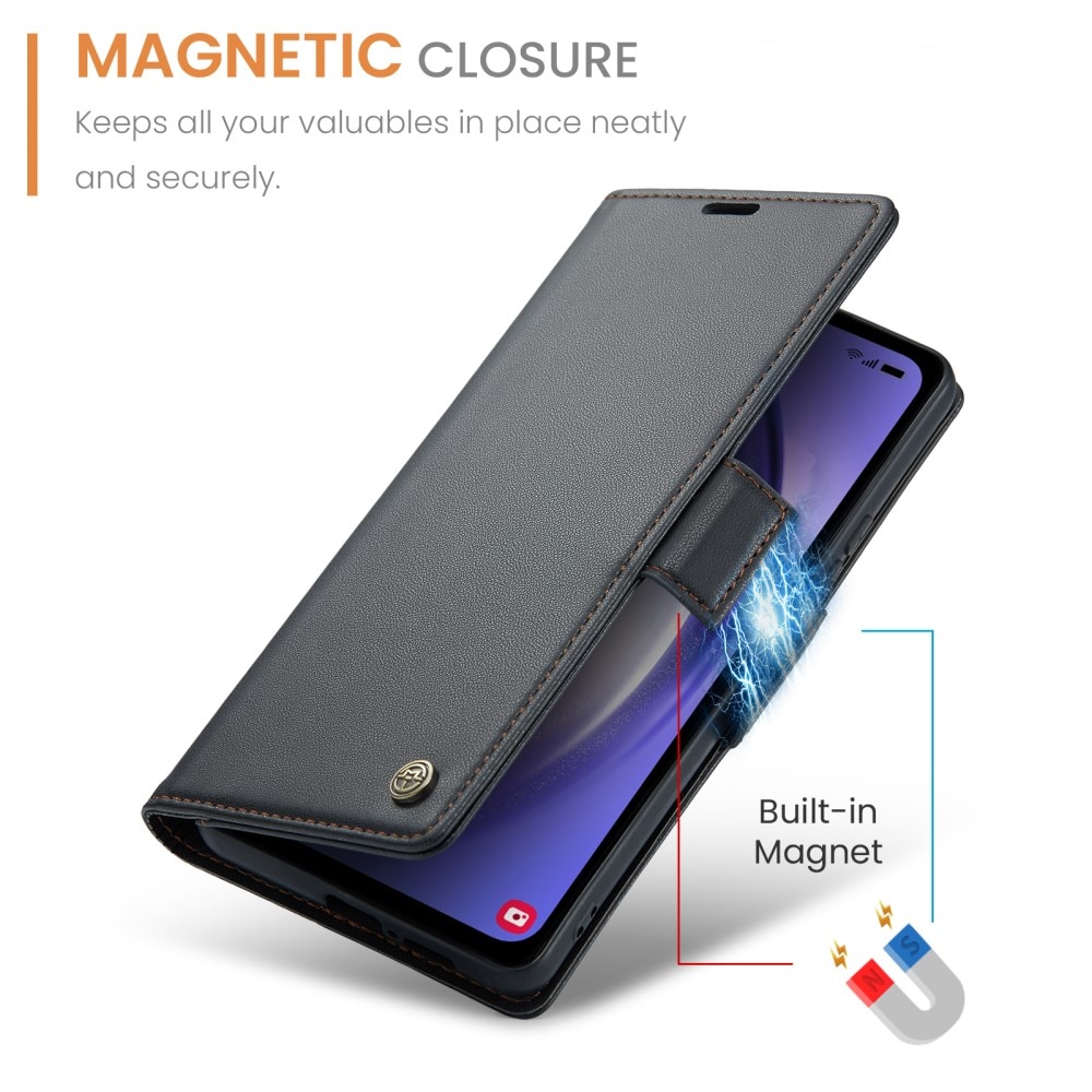 RFID-geschützte Slim Portemonnaie-Hülle Samsung Galaxy A54 Schwarz